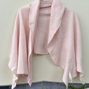 Calypso St. Barth Pale Pink Open-Front Shawl Cardigan